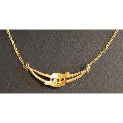 CHOKER - YELLOW GOLD - 18 CARATS - 3 SAPPHIRE