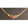 CHOKER - GELBGOLD - 18 KARAT - 3 RUBINE