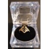 2 GOLD RING - 18 CARATS - ADORNED WITH 3 SHUTTLE SAPPHIRE 3 MM LONG - SIZE 58 - Ref 094892