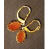 BOUCLES D'OREILLES OR JAUNE 18 CARATS ORNÉES D'UN CAMÉE - 2.30 g  - ref 093373