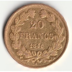 GADOURY 1031 - 20 FRANCS OR 1841 A PARIS - TYPE LOUIS PHILIPPE - TTB - KM 750.1