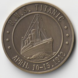 COOK ISLANDS - SOUVENIR MEDAL - R.M.S. TITANIC APRIL 10-15, 1912 - ELIZABETH II