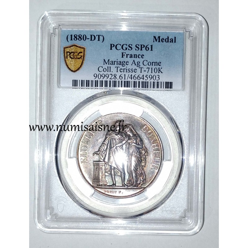 HOCHZEITSMEDAILLE - FIDÉLITÉ BONHEUR - TERISSE KOLLEKTION - T 710K - PCGS SP 61