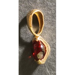 18 CARAT GOLD PENDANT ADORNED WITH A 5 mm GARNET - 0.69 GR. - Ref 095052