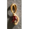 18 CARAT GOLD PENDANT ADORNED WITH A 5 mm GARNET - 0.69 GR. - Ref 095052