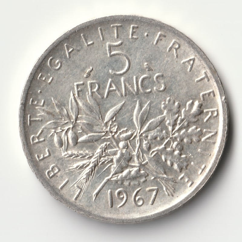 GADOURY 770 - 5 FRANCS 1967 - TYPE SEMEUSE - KM 926 - 0/95446