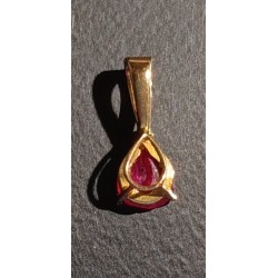 18 CARAT GOLD PENDANT ADORNED WITH A 5 mm GARNET - 0.70 GR. - Ref 095241