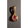 18 CARAT GOLD PENDANT ADORNED WITH A 5 mm GARNET - 0.70 GR. - Ref 095241