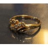 GOLD RING - 18 CARATS - ADORNED WITH 5 ZIRCONIUM OXIDES - SIZE 54 - Ref 094893