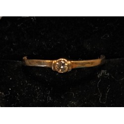 GOLD RING - 18 CARATS - ADORNED WITH A ZYRCONIUM - SIZE 57 - Ref 095475