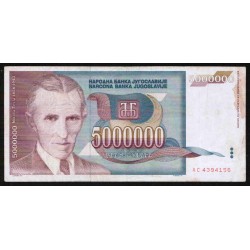 YOUGOSLAVIE - PICK 121 - 5 000 000 DINARA - 1993