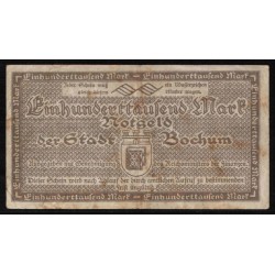 ALLEMAGNE - NOTGELD - BOCHUM Stadt - 100.000 MARK - 09/07/1923 - SÉRIE B - keller 475 b