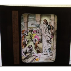 Photographic plate - Hofmann - Jesus chasing the merchants from the temple