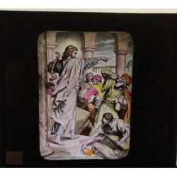 Photographic plate - Hofmann - Jesus chasing the merchants from the temple