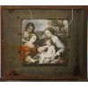 Plaque photographique - femmes et enfant