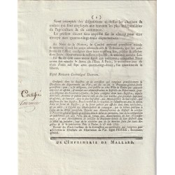 OLD DOCUMENT - LAW OF AUGUST 15, 1792 - FOR THE DEFENSE OF PARIS - SIGNED DANTON