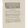 OLD DOCUMENT - LAW OF JULY 26, 1792 - RELATING TO STRONG PLACES - BY DEJOLY FOR THE KING