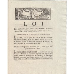 ANCIEN DOCUMENT - LOI DU 12 MAI 1792 - PROTECTION DES FRONTIERES - PAR LOUIS XVI ET DURANTHON