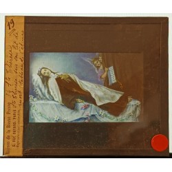 Fotografische Platte – Die Heilige Thérèse von Lisieux auf ihrem Sterbebett – Gemälde von Céline