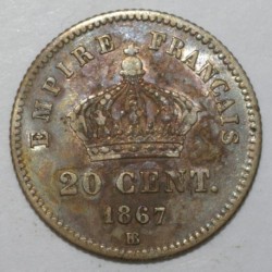 GADOURY 309 - 20 CENTIMES 1867 BB Strasbourg TYPE NAPOLEON III - KM 808