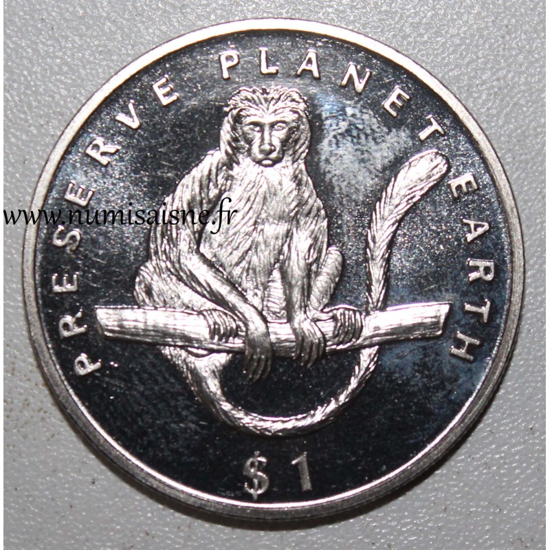 ERITREA - KM 17 - 1 Dollar 1994 - Preserve planet earth - Monkey