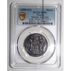 HOCHZEITSMEDAILLE – „CHRISTLICHE EHE“ – TERISSE -KOLLEKTION – 1880 - PCGS SP58