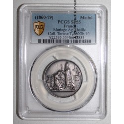 MÉDAILLE DE MARIAGE - 1860 - 1879 - COLLECTION TERISSE - PCGS SP 55