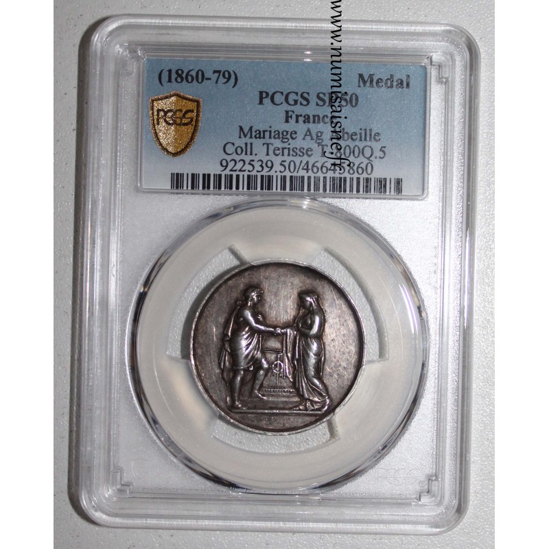 HOCHZEITSMEDAILLE - 1860 - 1879 - TERISSE KOLLEKTION - PCGS SP 50