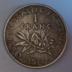 FRANKREICH - KM 844 - 1 FRANC 1917 - TYP SAMÄNN