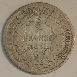 FRANKREICH - KM 817 - 2 FRANCS 1871 k - Bordeaux - TYP CÉRÈS