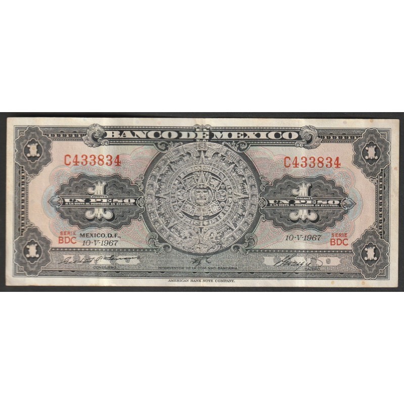 MEXICO - PICK 59 j - 1 PESO - 10/05/1967