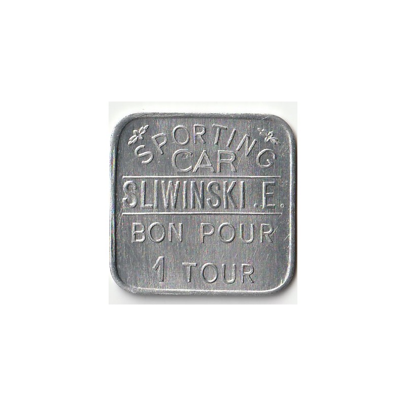 RIDER TOKEN - SPORTING CAR - SLIWINSKI .E. - GOOD FOR 1 ROUND