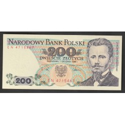 POLOGNE - PICK 144 c - 200 ZLOTYCH - 01/12/1988