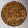 FRANCE - 75 - PARIS - JETON D'ECHANGE - 2.5 FRANCS - ACTUALITES CINEPHONE - NON DATE (1932-1947)