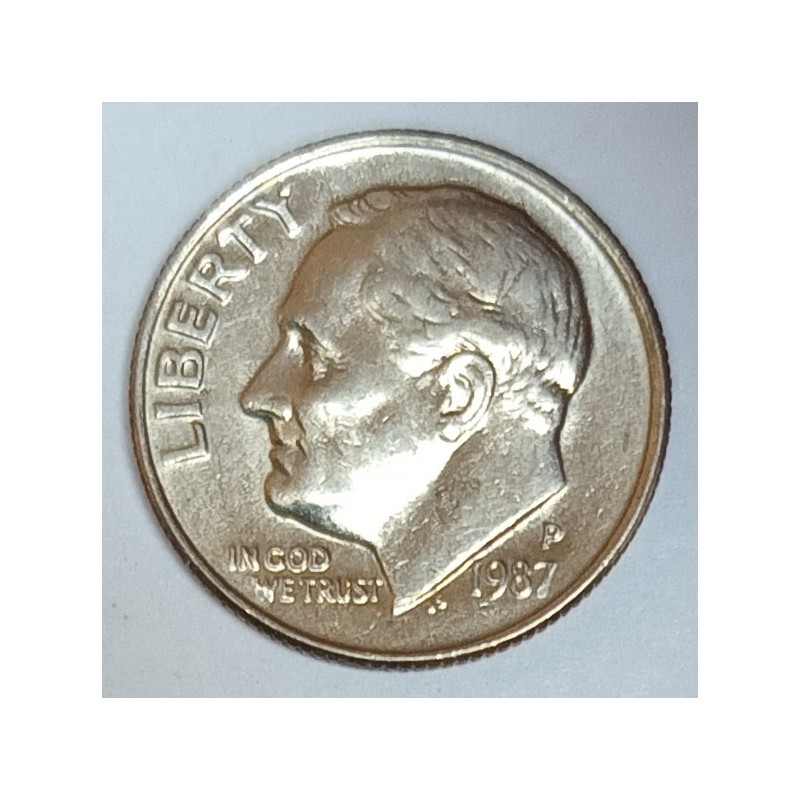 ETATS UNIS - KM 195a - 1 DIME 1987 P - Philadelphie - FRANKLIN ROOSEVELT