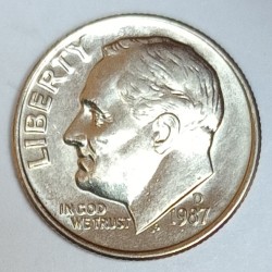 VEREINIGTE STAATEN - KM 195 - 1 DIME 1987 D - Denver - ROOSEVELT