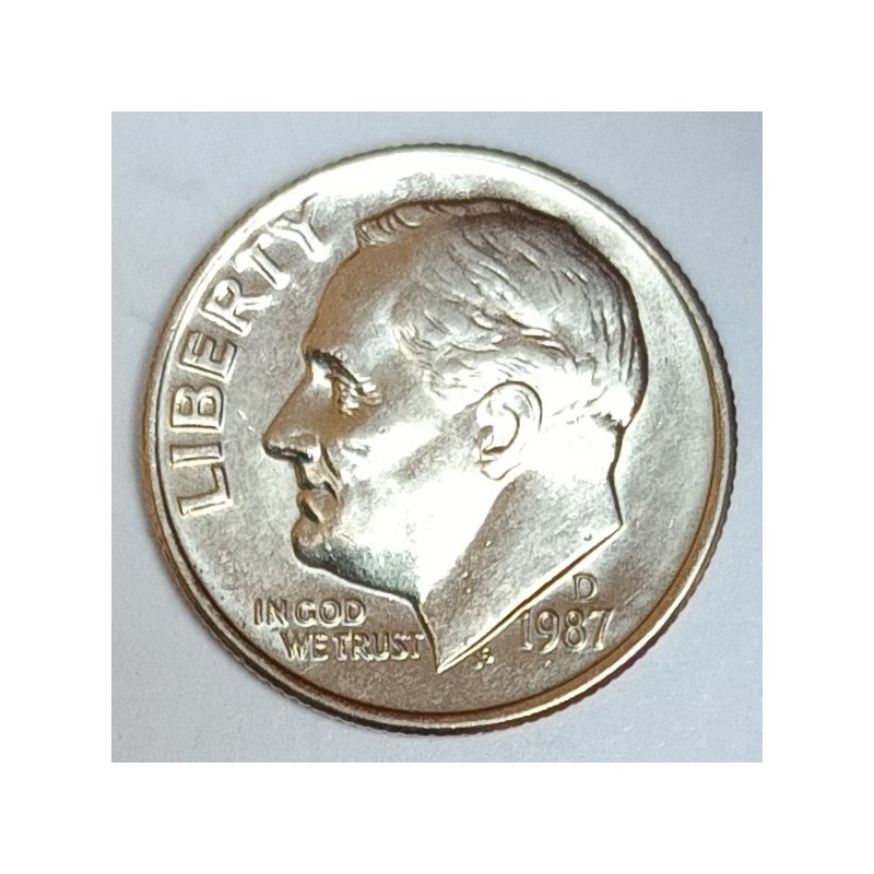 ÉTATS UNIS - KM 195 - 1 DIME 1987 D - Denver - ROOSEVELT