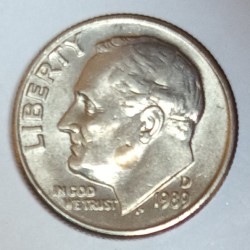 ÉTATS UNIS - KM 195 - 1 DIME 1989 D - Denver - ROOSEVELT