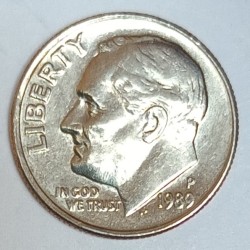 ETATS UNIS - KM 195a - 1 DIME 1989 P - Philadelphie - FRANKLIN ROOSEVELT