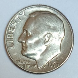 VEREINIGTE STAATEN - KM 195 - 1 DIME 1974 D - Denver - ROOSEVELT