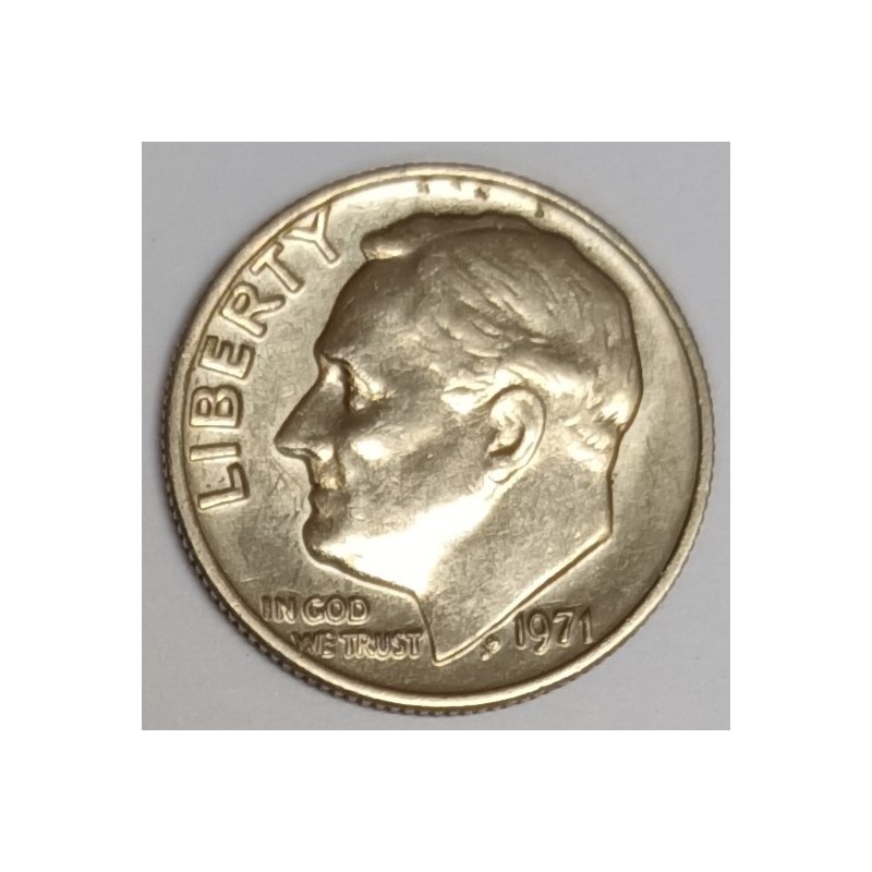 ETATS UNIS - KM 195 - 1 DIME 1971 - FRANKLIN ROOSEVELT