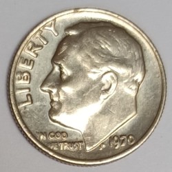 ETATS UNIS - KM 195 - 1 DIME 1970 - FRANKLIN ROOSEVELT