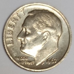 VEREINIGTE STAATEN - KM 195a - 1 DIME 1967 - FRANKLIN ROOSEVELT