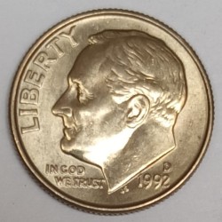 ÉTATS UNIS - KM 195a - 1 DIME 1992 D - Denver - ROOSEVELT