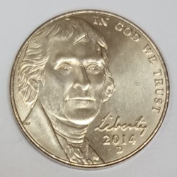 VEREINIGTE STAATEN - KM 381 - 5 CENTS 2014 D - Denver - Thomas Jefferson