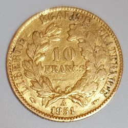 FRANCE - KM 830 - 10 FRANCS 1851 A - Paris - TYPE CÉRÈS - GOLD - 095928