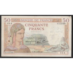 FRANCE - PICK  85 - 50 FRANCS CERES - TYPE 1933 - 29/02/1940