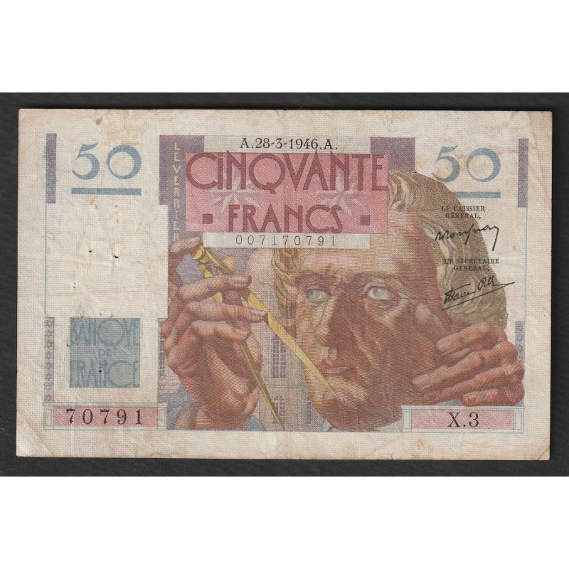 FAY 20/02 - 50 FRANCS LE VERRIER - 28/03/1946 - X.3 - PICK 127