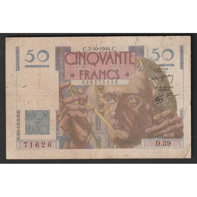 FAY 20/06 - 50 FRANCS LE VERRIER - 03/10/1946 - D.39 - PICK 127