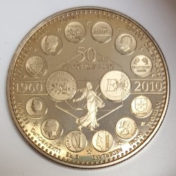 FRANCE - MÉDAILLE - L'EUROPE DES XXVII - 50 ANS DU NOUVEAU FRANC - 1960 - 2010